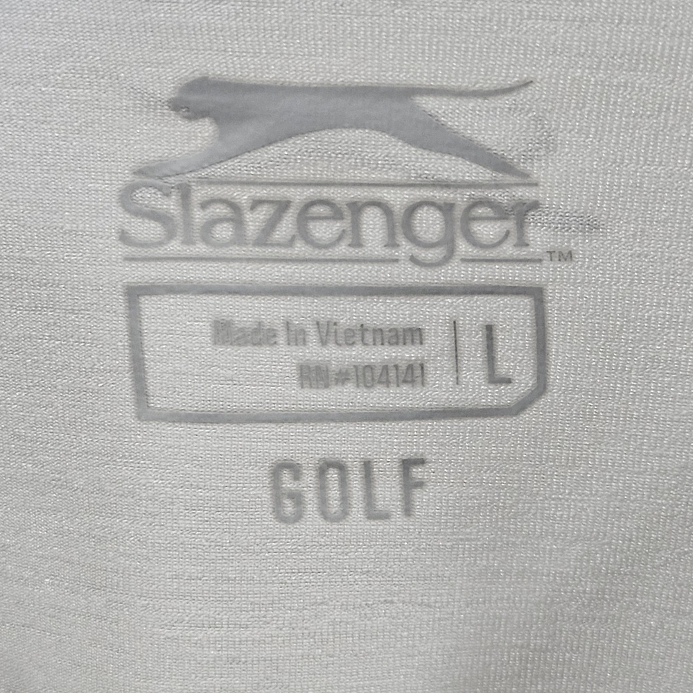Slazenger Golf quarter 1/4 zip shirt mock neck short sleeves white size Large - Picture 2 of 8